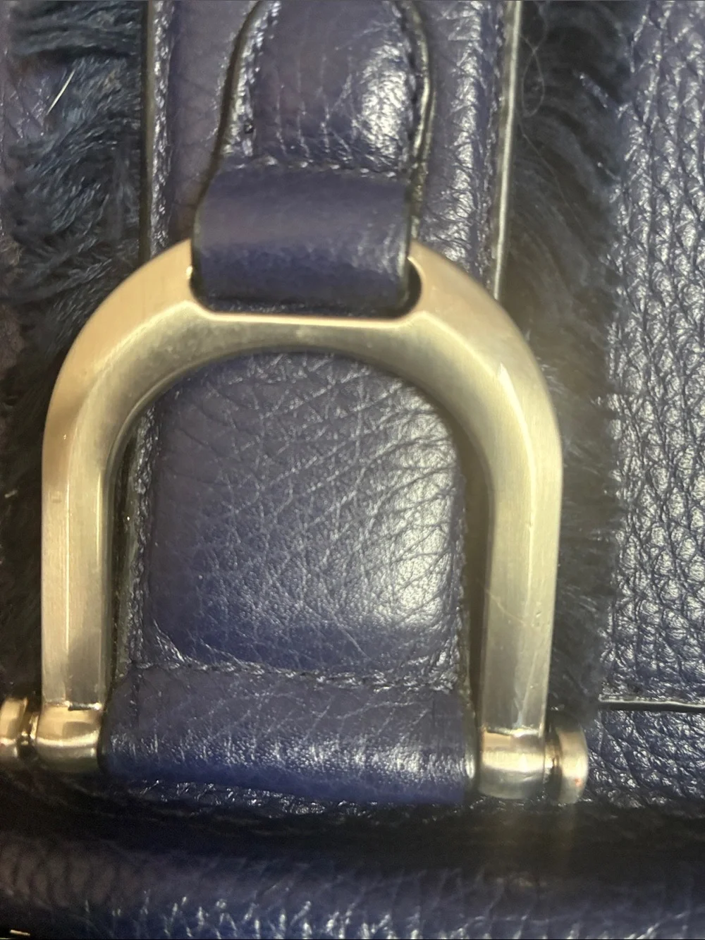 Sam Edelman Petra Silver Rivet shoulder bag in navy - Picture 5 of 7